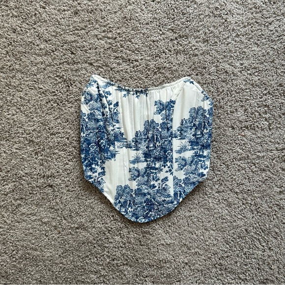Blue and White Corset Top - Picture 1 of 3